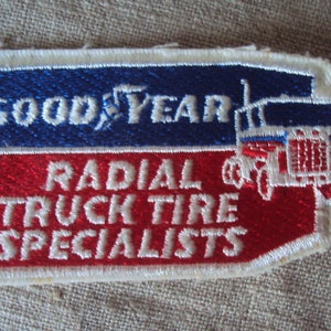 Vintage 70s  Good Year Radial Truck Tire Specialists Tire Company Uniform  Sew On Iron On Patch
