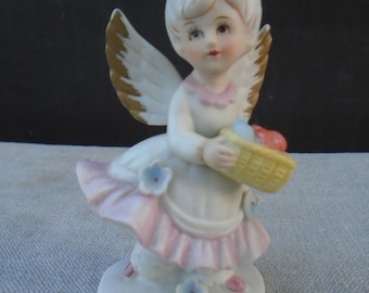Vintage Ceramic August Birthday Angel Girl Brinn's AMA-112 Small Flower Chips