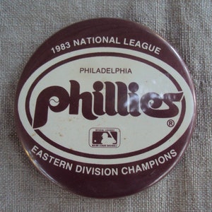 PHILLIES Vintage 80s Pin Back Button Phillies Baseball Souvenir Pin Back Sports Memorabilia Sporting Event Sports Fan Major League Baseball