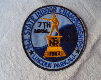 Vintage Lincoln Park New Jersey 77th Annual State Indoor Championships 1967 Sew On Patch