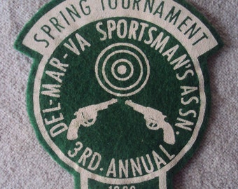 Vintage SpringTournament Del-Mar -VA Sportsman's Assn 3rd Annual 1966 Felt  Sew On Patch