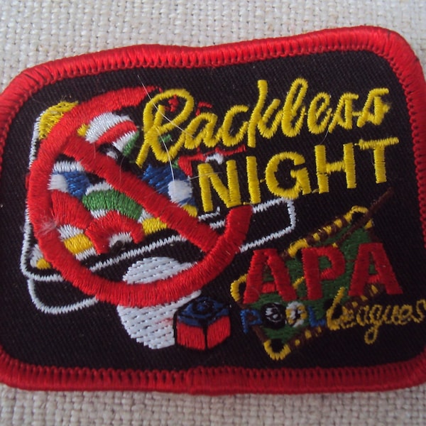 Vintage APA American Pool Association Uniform Pool League Rackless Night  Sew On Patch