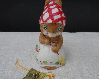Vintage Ceramic Jasco Taiwan Bunny Critter Bell 1980
