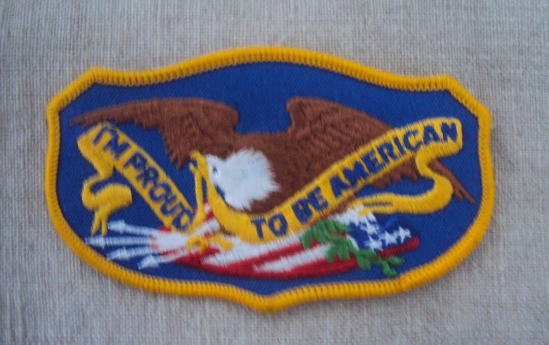 Vintage 70s I'm Proud to Be an American Eagle Iron on Sew - Etsy