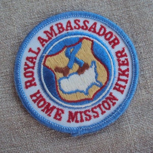 Vintage 1970s Royal Ambassador Home Mission Hiker Patch Sew On Iron On Patch