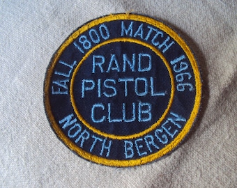 Vintage Fall 1800 Match 1966 Rand Pistol Club North Bergen, NJ Patch