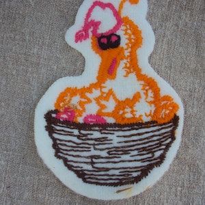 vintage 70s Big Bird in Nest Sesame Street  Character Patch