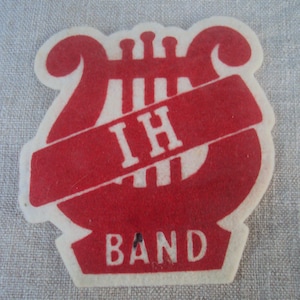 Vintage  1950s 1960s  I H Band  Felt Sew On Jacket Patch