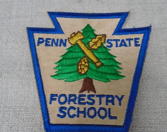 Vintage Penn State Forestry School Sew On Keystone Shaped Patch