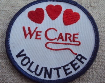 Vintage 1970s We Care Volunteer  Patch