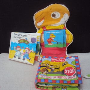 Three Vintage Children&#39;s Storybooks Fisher-Price Bobbs-Merrill Random House 70s 80s and 90s Books for Babies Young Children