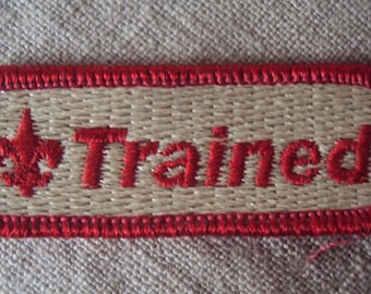 Vintage TRAINED Scouting Iron On  Sew On Patch