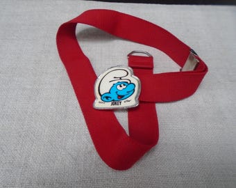 Pas elastyczny Vintage Smurf "Jokey" z lat 80., 24" z regulacją