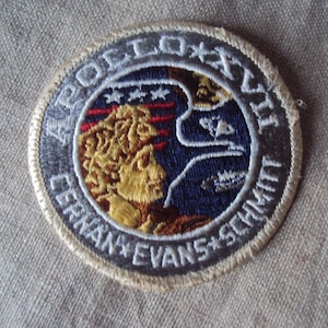 Vintage 1972 Apollo XVII Space Shuttle NASA Astronaut Sew on Patch Cerman Evans Schmitt