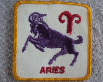 Vintage 70s ARIES  Astrology Zodiac Sew On Patch March 21 April 19 Birthday Patch