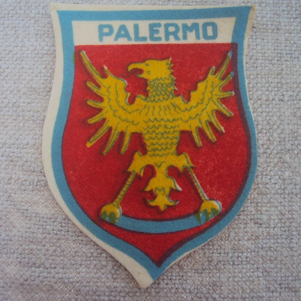 Vintage 1960s Italian PALERMO  Sew On Felt  Travel Patch