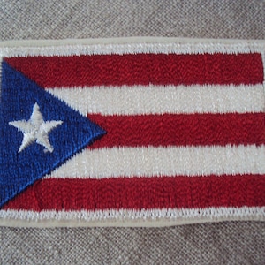 Vintage 1970er Jahre Puerto Rico Flagge Rot Weiß und Blau One StarFlag Aufnäher