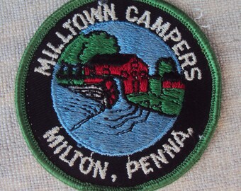 Vintage 1960s Milltown Campers Milton Pennsylvania  Sew  On Patch