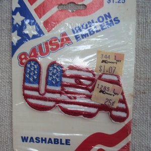 Vintage 80s  USA  Shaped Iron On  Sew On Patch