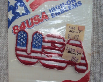 Vintage anni '80 USA sagomato ferro su cucitura su patch