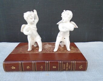Vintage Ceramic White Angel Candle Climbers Huggers Japan Holiday Decor