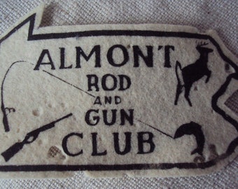 Vintage 50s Almont Rod and Gun Club Sportsmen Assoc. Patch Bucks County Pennsylvania