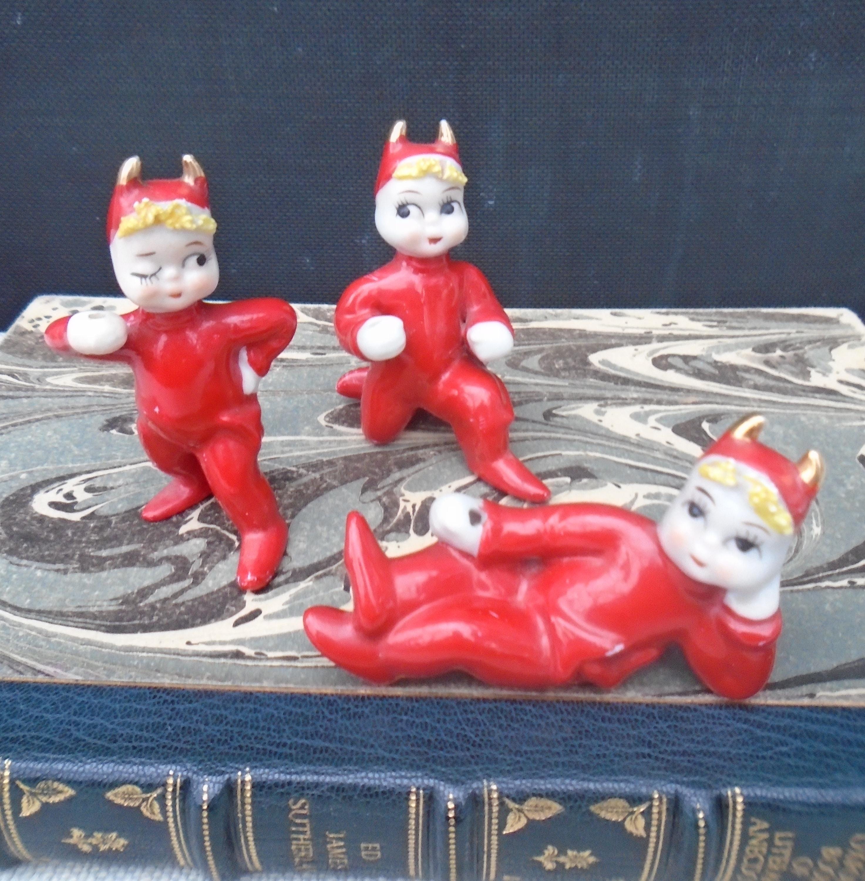 Red devil figurines - Etsy 日本 ヴィンテージ 1950s 日本製 陶器