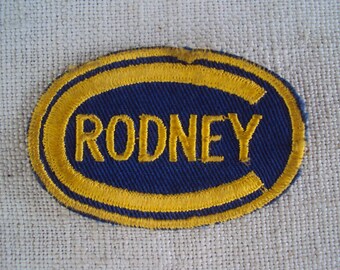 Vintage 60s  NAME Uniform Sew On Patch Named RODNEY or Crodney  Worker