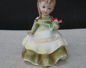 Vintage Geo. Z Lefton December Birthday Girl Numbered KW4200 Figurine