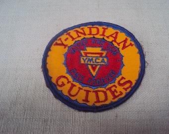 Vintage Extra Large Y Indian Guides YMCA  Sew On Patch Father and Son Pals Forever