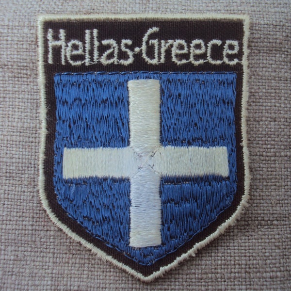 Vintage Hellas-Greece Shield Shaped Travel Patch