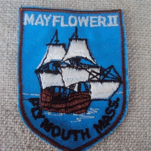 Vintage 1960s Mayflower II Plymouth Massachusetts Travel Patch