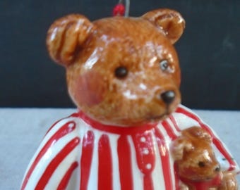 Vintage Schmid 1993 Christmas Ornament Bear with Teddy Bear Made in Sri Lanka