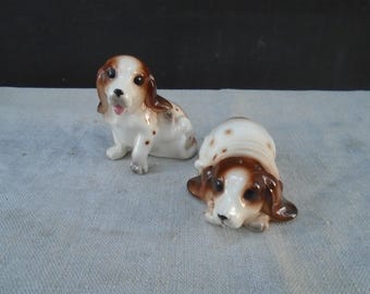 Vintage Hound Dog Salt and Pepper Shakers Numbered 1776