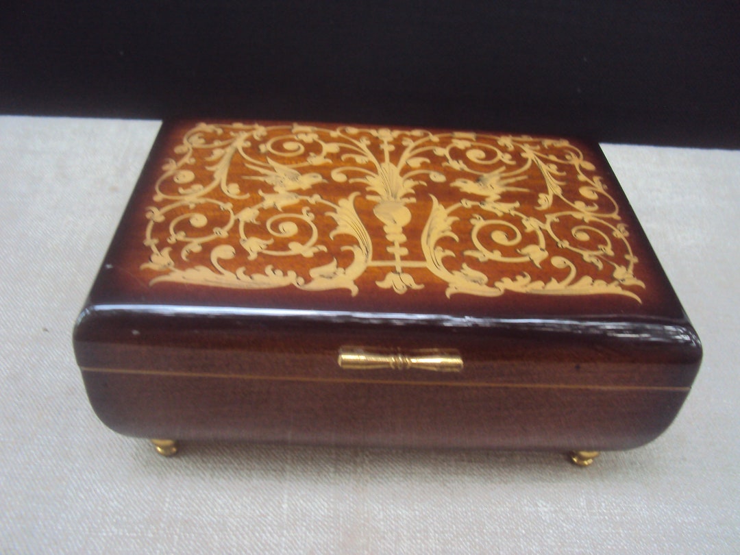 Beautiful Wood Inlay Sorrento Jewelry Music Box Italian Music Etsy