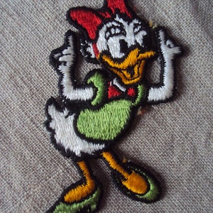 Daisy Duck Vintage 1970s DAISY the Duck Figural Sew On Patch Cartoon Character Patch