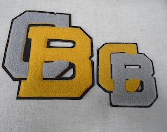 Vintage Letter CB School Chenille Wool Sew On Patch