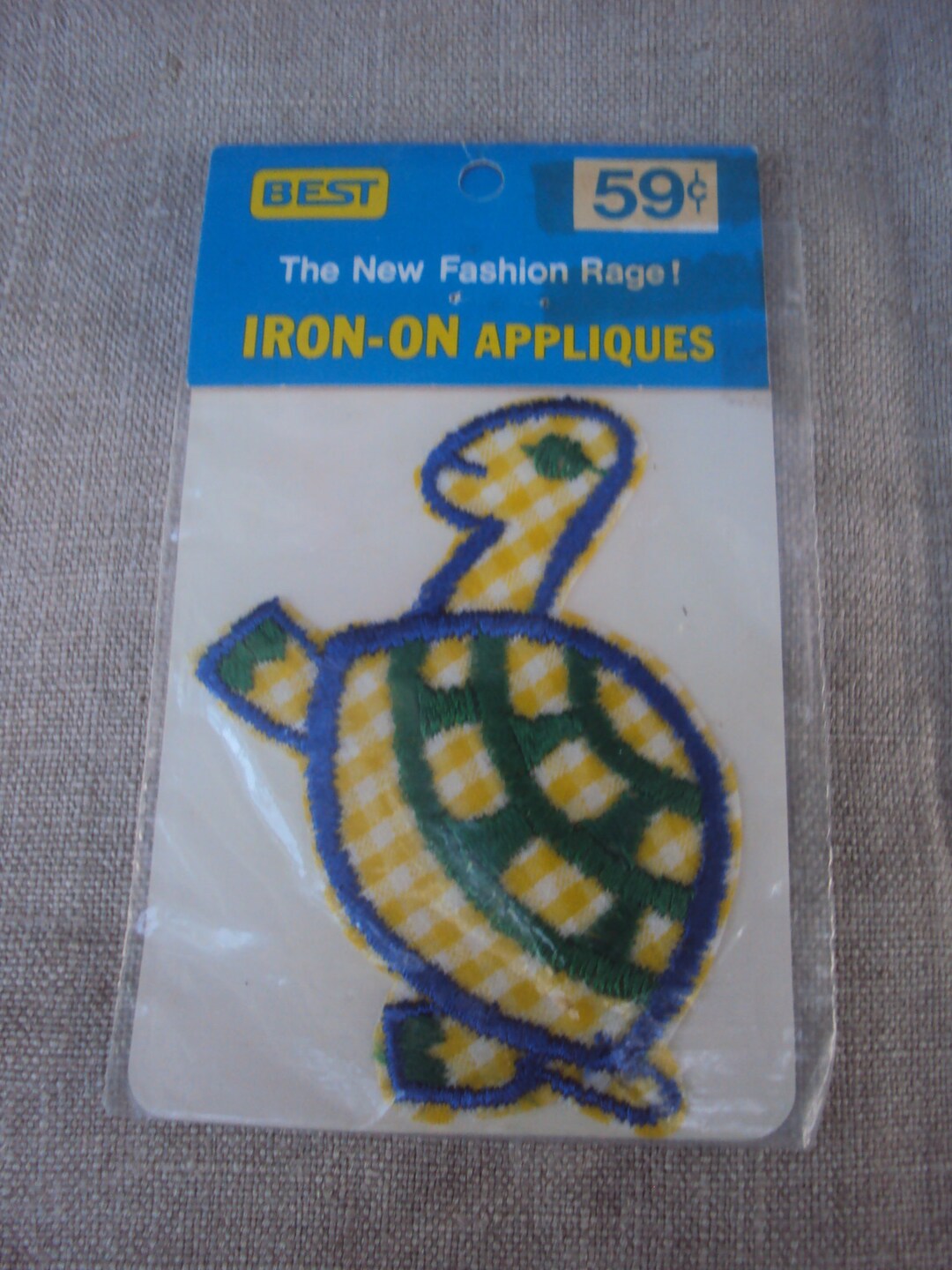 Vintage 70s Figural Blue Yellow and Green Turtle Patch by Best Sew on ...