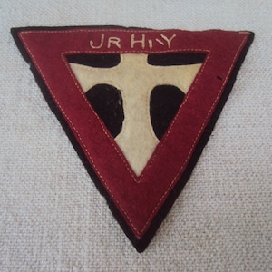 Vintage 60s Felt Wool Junior High School Triangular Sew On Patch