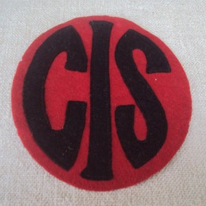 Vintage 60s Letter C I S School Award Wool Felt Sew On Patch