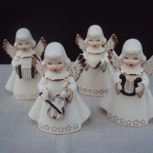 Set of 4 Vintage Ceramic NEIDCO Japan Christmas Choir Musician