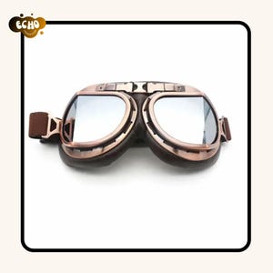 Vintage Pilot Goggles – Retro Motorcycle Protective Glasses | Steampunk Aviation Eyewear | Unisex Biker Gear