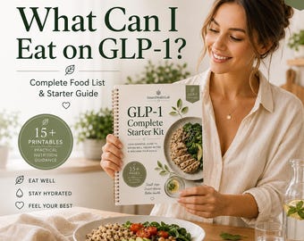 GLP-1 komplett startpaket: Matplanerare, matguide, protein, vatten och vanespårare, utskrivbar