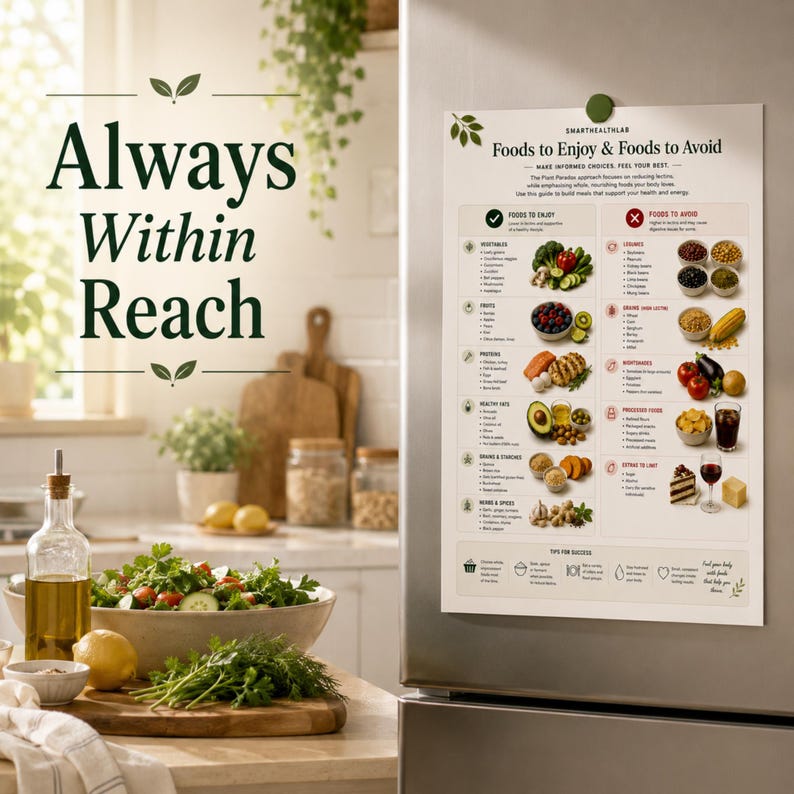 Plant Paradox Food List Printable, Foods to Eat and Avoid, Lectin Guide ...