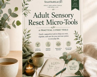 Adult Sensory Reset Tools Printable, Overstimulation Planner, Low Capacity Day Worksheets