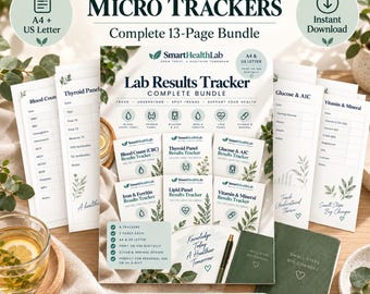 Lab Results Tracker Bundle, Printable Bloodwork History and Doctor Follow-Up Planner