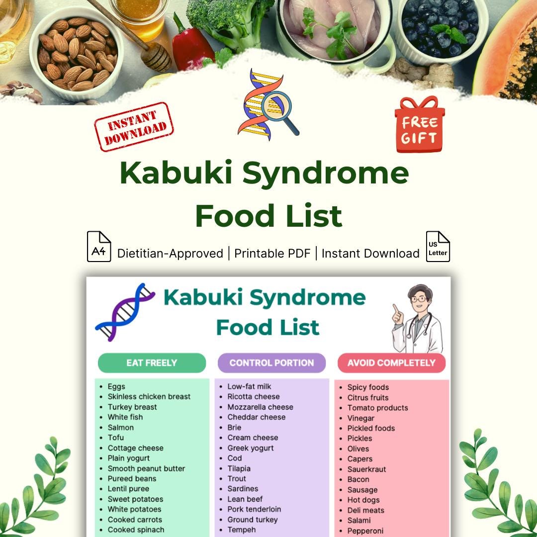 Kabuki Syndrome Food List Guide | Eat Freely Control Portion Avoid ...