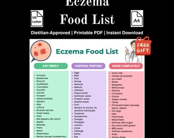 Ekzem-Lebensmittelliste nach Arzt, PDF mit niedrigem Histaminspiegel, druckbare Tabelle zur Linderung von Beschwerden