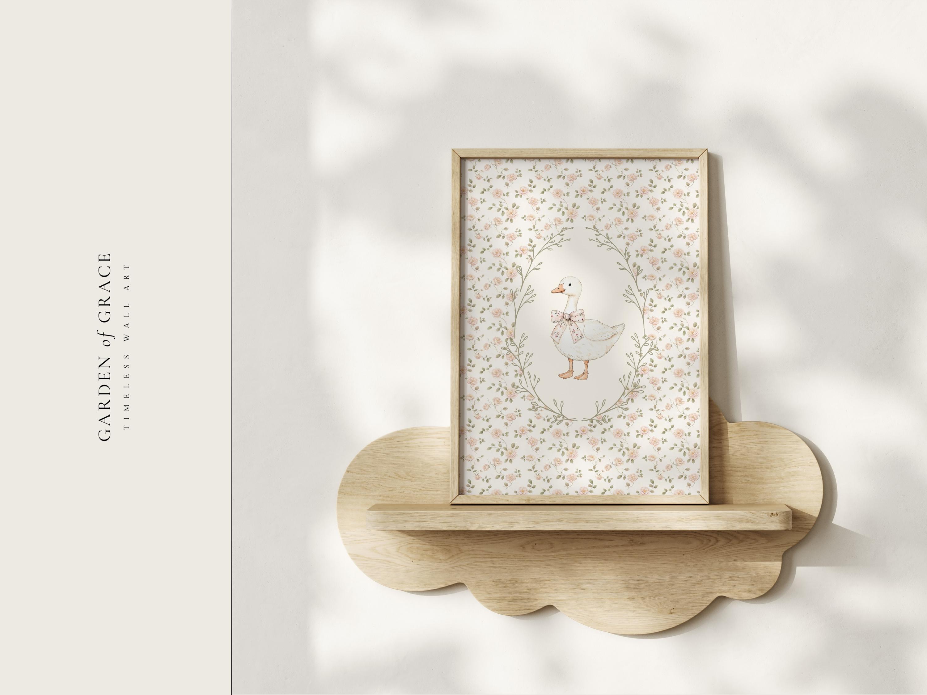 Silly Little Goose Nursery Wall Art, Farmhouse Girl's Room Decor, Sage ...