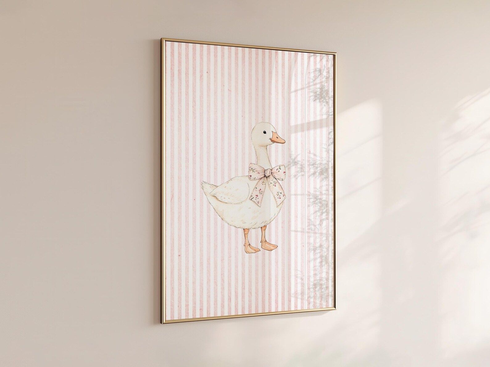 Silly Little Goose Nursery Wall Art | Duck Gingham Kid's Room Decor ...
